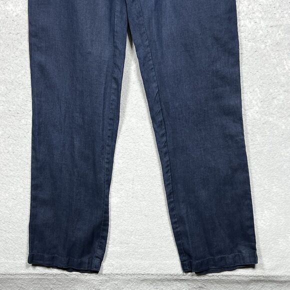 Quince Pants Womens Small Blue Cotton Linen Twill Straight Leg Pant Pockets - Picture 4 of 12